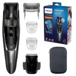 Philips Regolabarba Uomo BT7520/15 S7000 Sistema Aspirante, Con e Senza Filo, Autonomia Fino a 100 Min, 20 Lunghezze, 2 Pettini di Precisione, Rifinitore di Precisione, Base di Ricarica e Custodia