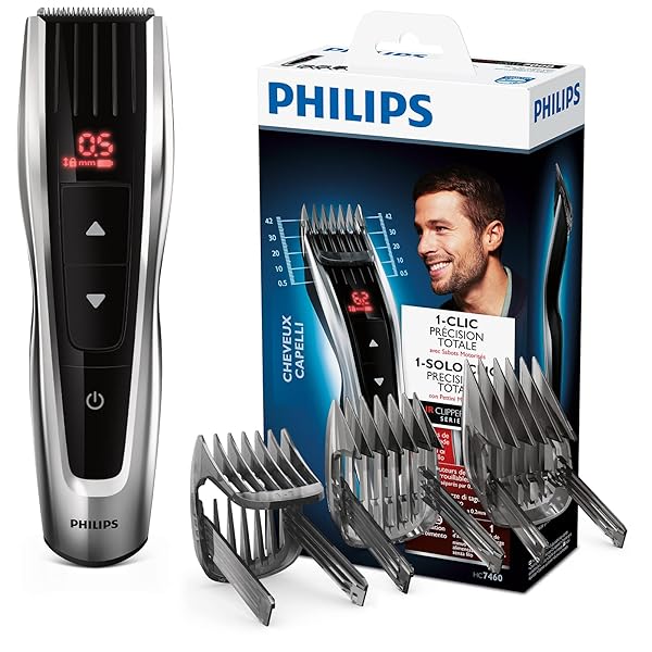 Philips-Tagliacapelli-HC746015-Serie-7000-Tagliacapelli-con-Pettini-Motorizzati-e-Lame-in-Acciaio-Inox-60-Lunghezze-B00S3NPKKG Philips Tagliacapelli HC7460/15 Serie 7000 Tagliacapelli con Pettini Motorizzati e Lame in Acciaio Inox, 60 Lunghezze - immagine 1