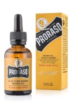 Proraso Olio Cura Barba Wood and Spice, 30ml, Olio da barba uomo con effetto ammorbidente e nutriente, Olio barba folta e lunga, Made in Italy