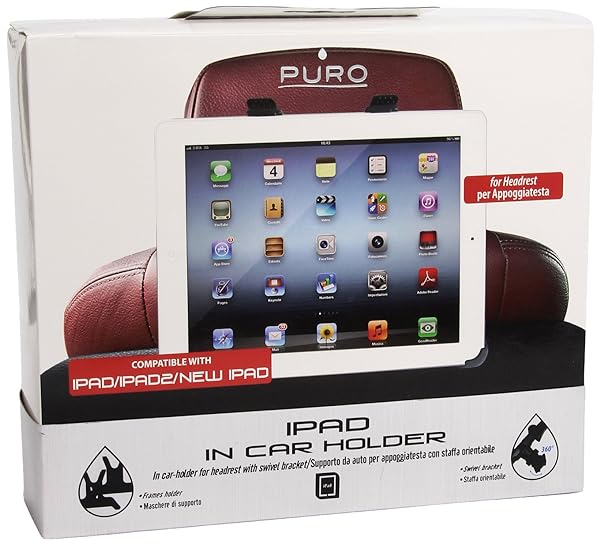 Puro-CARHRIPAD12-Supporto-Auto-Staffa-Orientabile-per-iPad-1234-B007EUH3F4 Puro CARHRIPAD12 Supporto Auto Staffa Orientabile per iPad 1/2/3/4 - immagine 1