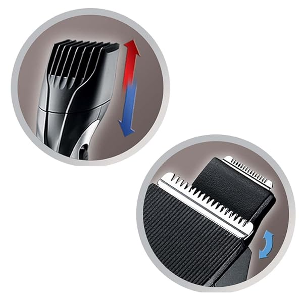 Remington Regolabarba 9 lunghezze, Tagliacapelli corti, Rifinitore di Precisione, Lama acciaio rivestite in Ceramica, Ricaricabile/ Rete, MB320C - immagine 7