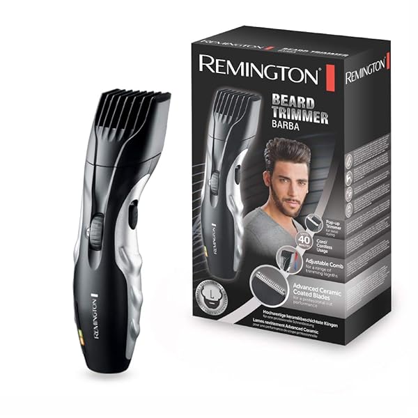 Remington Regolabarba 9 lunghezze, Tagliacapelli corti, Rifinitore di Precisione, Lama acciaio rivestite in Ceramica, Ricaricabile/ Rete, MB320C - immagine 1