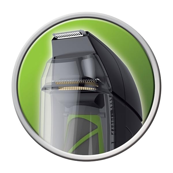 Remington Regolabarba, Tagliacapelli uomo, 12 lunghezze (0.5-18mm)+1 pettine regolabile+1 accessorio rifinitore, Batteria al Litio, Tecnologia Vacuum cattura il 95% dei peli, Ricaricabile/Rete,MB6850 - immagine 7