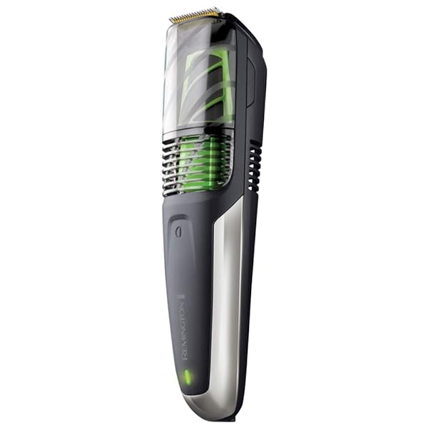 Remington Regolabarba, Tagliacapelli uomo, 12 lunghezze (0.5-18mm)+1 pettine regolabile+1 accessorio rifinitore, Batteria al Litio, Tecnologia Vacuum cattura il 95% dei peli, Ricaricabile/Rete,MB6850 - immagine 8