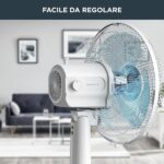 Rowenta VU2330 Essential +, Ventilatore da Tavolo, 3 Velocità, Silenziosità 46 dBA, Design compatto, Flusso d’aria mx 34 m3/min, Bianco - immagine 3
