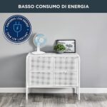 Rowenta VU2330 Essential +, Ventilatore da Tavolo, 3 Velocità, Silenziosità 46 dBA, Design compatto, Flusso d’aria mx 34 m3/min, Bianco - immagine 6