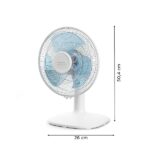 Rowenta VU2330 Essential +, Ventilatore da Tavolo, 3 Velocità, Silenziosità 46 dBA, Design compatto, Flusso d’aria mx 34 m3/min, Bianco - immagine 8