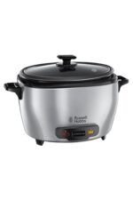 Russell Hobbs Cuociriso, Ciotola Antiaderente, 14 tazze, 1000 W, 5 L, Vassoio Pesce e Verdure, Acciaio Inox, Spatola e misurino inclusi, MAXICOOK 23570-56
