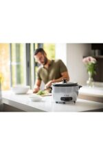 Russell Hobbs Cuociriso, Ciotola Antiaderente, 14 tazze, 1000 W, 5 L, Vassoio Pesce e Verdure, Acciaio Inox, Spatola e misurino inclusi, MAXICOOK 23570-56 - immagine 7
