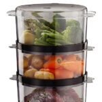 Russell Hobbs Vaporiera, Multicottura, 7 L, 3 Piani cottura, 500 ml serbatoio, Compatta, Matte Black, 26530-56 - immagine 3