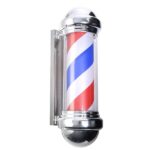 Salotto da parrucchiere Barber pole funzioni di illuminazione pubblicitaria rotazione cromata