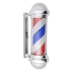 Salotto da parrucchiere Barber pole funzioni di illuminazione pubblicitaria rotazione cromata - immagine 3