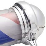 Salotto da parrucchiere Barber pole funzioni di illuminazione pubblicitaria rotazione cromata - immagine 4
