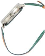 Timex Orologio al quarzo FAIRFIELD VILLAGE quadrante in ottone 37 MM case colore argento - quadrante bianco cinturino in tessuto Reversibile Arancione-Beige/Verde 18 MM con luce notturna INDIGLO res - immagine 3