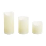 XMASKING Set 3 Candele in Cera Ø 5 cm a Batteria, LED Bianco Caldo, Effetto Fiamma, Interno, luci di Natale, Candele LED - immagine 5