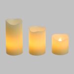 XMASKING Set 3 Candele in Cera Ø 5 cm a Batteria, LED Bianco Caldo, Effetto Fiamma, Interno, luci di Natale, Candele LED - immagine 7