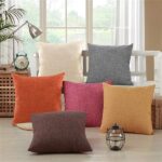 Yankiuhgre - Federa per cuscino da divano e letto, in cotone, stile moderno, per auto, ufficio, decorazione per la casa, senza nucleo, 450 x 450 mm, colore: rosa acceso - immagine 3