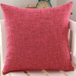 Yankiuhgre - Federa per cuscino da divano e letto, in cotone, stile moderno, per auto, ufficio, decorazione per la casa, senza nucleo, 450 x 450 mm, colore: rosa acceso - immagine 4