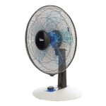bimar VT455 Ventilatore da Tavolo Silenzioso 60W, Elica Ø 40cm con 3 Pale in Alluminio, Pannello Comandi con Manopola Retroilluminata, Ventilatore da Scrivania a 3 Velocità, Orientabile Alto e Basso