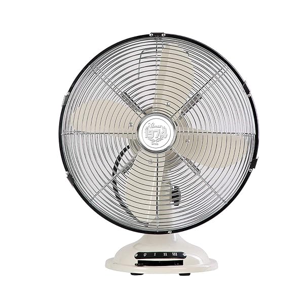 bimar VTM33 Ventilatore da Tavolo Vintage 35W, Corpo in Metallo, Elica Ø 30cm con 4 Pale, Comandi Vintage con Levetta Selettore Velocità, Ventilatore a 3 Velocità, Orientabile Destra Sinistra - immagine 4
